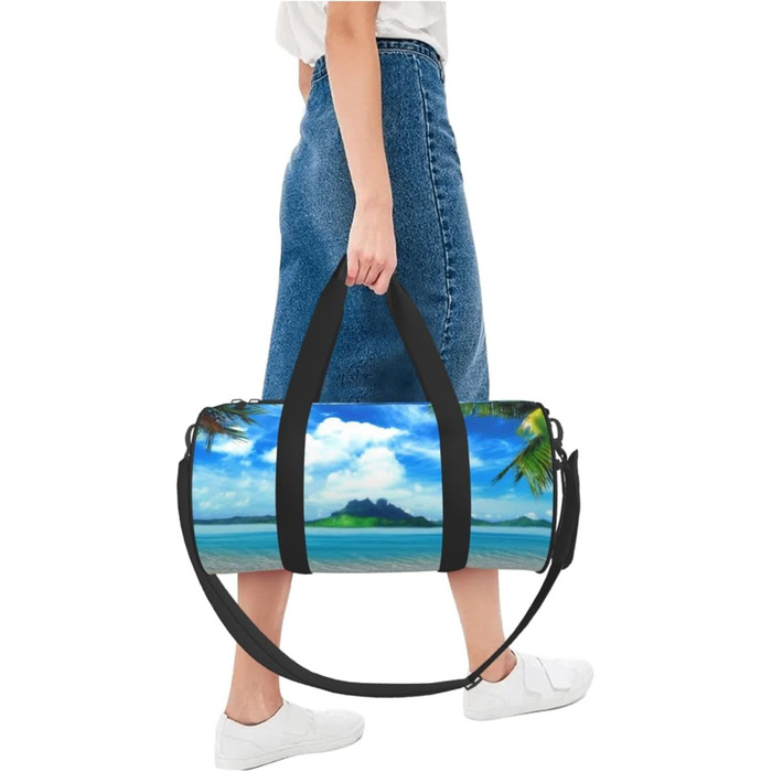 Спортивна сумка, дорожня сумка, пляжна сумка з принтом Дерева, сумка для ночівлі, чорна, універсальний розмір, сумка для подорожей