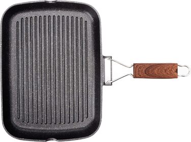 МИ ГОТУЄМО Титанова індукційна сковорода-гриль Ecochef, смугаста, 34 x 24 см, 5 шарів, Quantanium, Екологічно чиста, Без PFOA, Ков