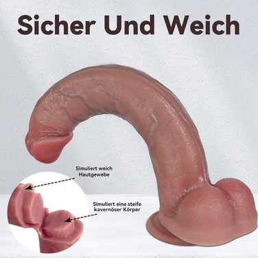 Фалоімітатор Love Sticks Realistic Dual Layer, 30 см, діаметр 4,5 см, з присоскою