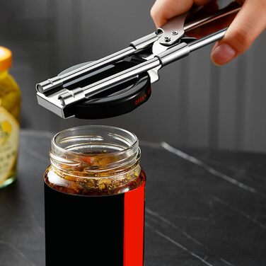 Набір з 2 відкривачів для банок, відкривачок для кришок з нержавіючої сталі, ручний відкривач для банок з гвинтовими кришками, регульований відкривач для літніх людей з артритом