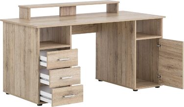 Письмовий стіл Schildmeyer Niels 701703, з полицею для 2 моніторів, декор дикого дуба