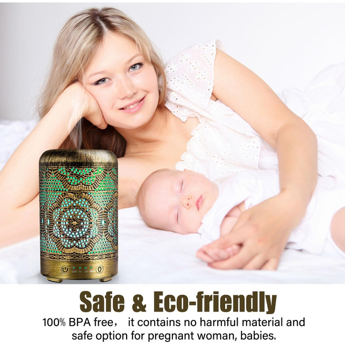 Мл Металевий дифузор для ефірних олій 7 кольорів Light Aromatherapy Golden, 100