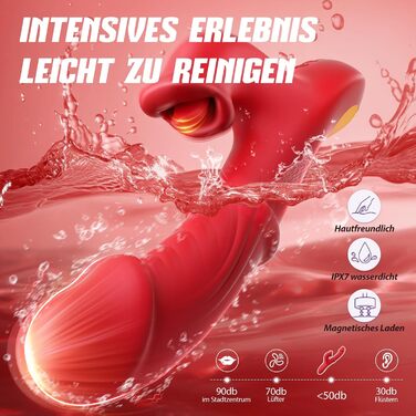 Вібратор Cacuola для жінок, червоний, з додатком