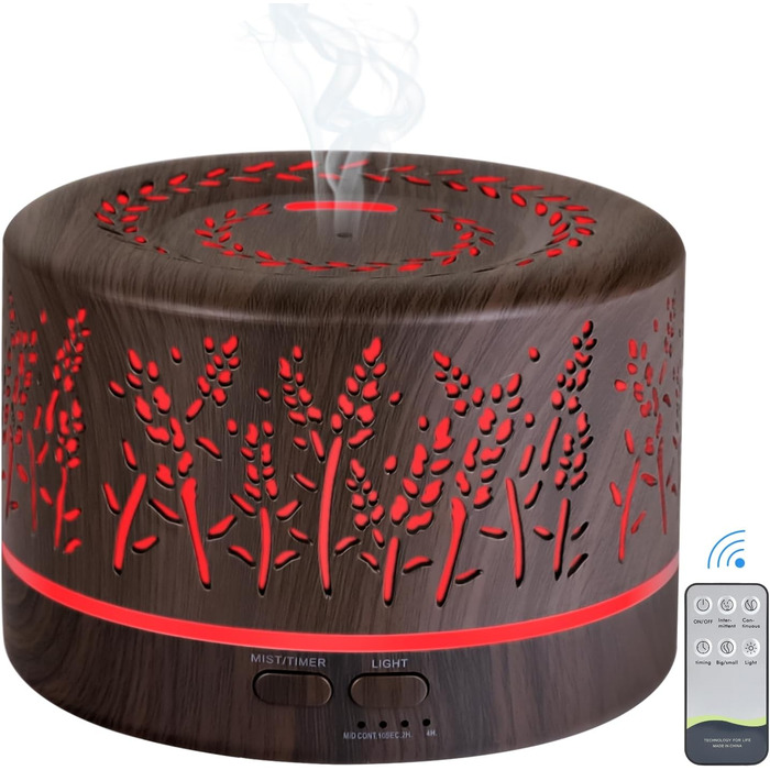 Дифузор аромату YONGYAO, ультразвуковий ароматерапевтичний дифузор для ефірних масел 500 мл, кімнатний зволожувач повітря електрич