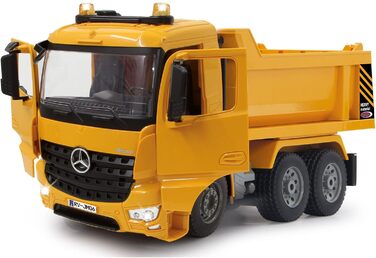 Позашляховик-самоскид Mercedes-Benz Arocs 2,4 ГГц - Кузов підіймається/опускається, реалістичний звук двигуна, клаксон, звук попередження про рух заднім ходом, повний привід, жовті світлодіодні сигнальні вогні, програмовані функції, 404940 -