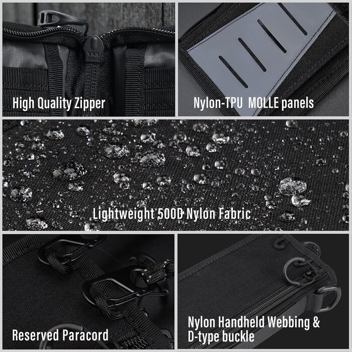 Підсумок-органайзер TACTICAL GEEK EDC, органайзер для гаджетів Molle EDC, багатоцільовий чохол, нейлоновий гаманець, 8 г, чорний