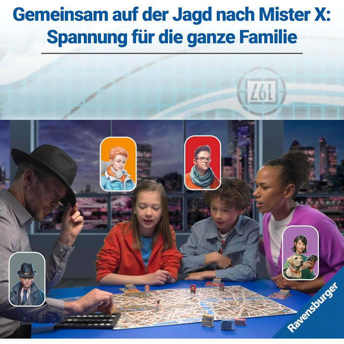 Настільна гра Ravensburger 27515 - Скотланд-Ярд - Сімейна гра, настільна гра для дітей та дорослих, Гра року, для 2-6 гравців, віком від 8 років. Новий дизайн.