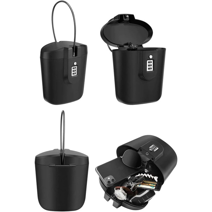 Портативний замок для відра, сейф Cipher, протиугінний, 3-значний кодовий замок, для використання на вулиці, пляжу, автомобіля, каравану, кемпінгу, спорту, подорожей, шопінгу (рожевий)