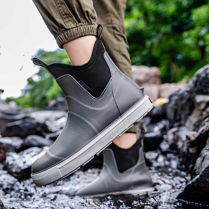 Водне взуття, гумові чоботи, нековзні, для риболовлі, катання на човні, роботи, чоловічі, для подорожей та походів, сині, 40 2/3 EU