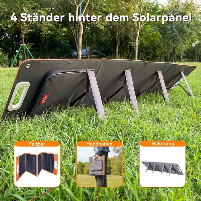 Портативна електростанція FLASHFISH 520 Втгод із сонячною панеллю 100 Вт, сонячний генератор з 2 розетками 230 В/560 Вт (піксельна напруга 1100 Вт), 5 виходами постійного струму та 4 виходами USB, аварійний генератор з акумулятором для кемпінгу, вечірок, 