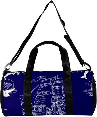 Сумка-мішок для подорожей, спорту та йоги з морським малюнком (човен, вітрильник), компактна спортивна сумка для фітнесу, ручна поклажа