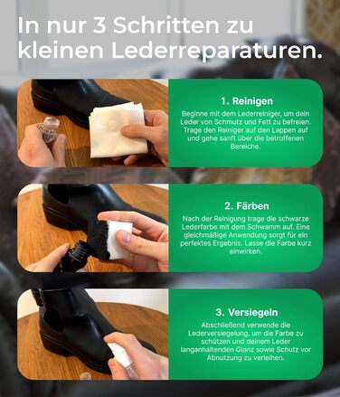 ПОВНИЙ КОМПЛЕКТ - Професійний набір для ремонту шкіри для диванів, меблів, керма та автомобільних сидінь - Ідеально підходить для