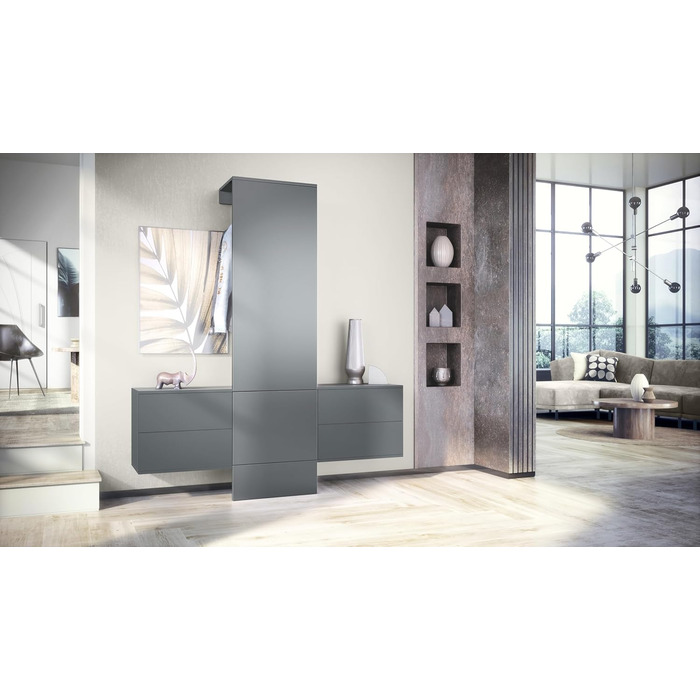 Вішалка для одягу Vladon Carlton Set 3, зроблено в Німеччині, настінна вішалка для одягу, що складається з панелі для передпокою т