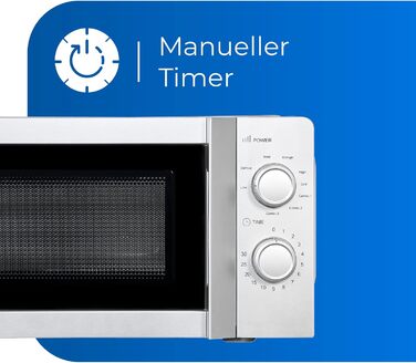 Мікрохвильова піч Exquisit MW717-070G срібло Мікрохвильова піч з грилем Гриль 900 Вт Поворотний стіл 245 мм Ø Місце для приготування їжі 20 літрів Лаковані 5 рівнів потужності Програма розморожування Таймер Мікрохвильова піч Гриль Срібло