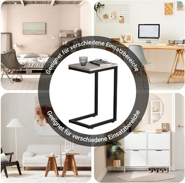 Журнальний столик/диван-столик SoBuy, сучасний, для вітальні, 40x30x60 см, чорний та сірий, FBT44-HG, світло-сірий