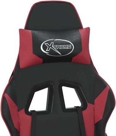 Ігрове крісло з функцією масажу, чорна та бордова штучна шкіра, офісне крісло, ігрове крісло, ігрове крісло, обертове крісло, стілець для столу - 345452