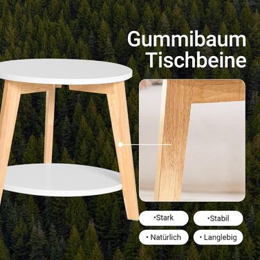 Комплект із 2 журнальних столиків SoBuy компактні круглі приставні столики, стіл для вітальні, малий та великий, білий, FBT75-W