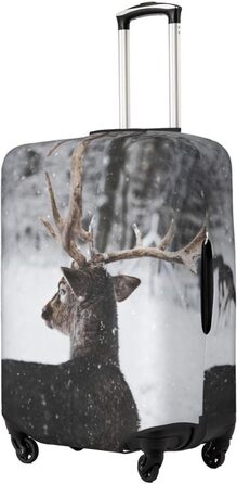 Чохол для валізи Засніжений Олень, еластичний захист від подряпин та пилу, чорний, розмір 90
