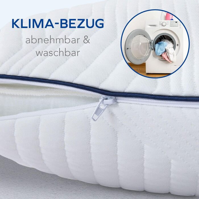 Подушка MLILY від Bestschlaf Lono, зручна в&39язкоеластична подушка розміру XXL, універсальне використання, знімний чохол Seaqual, який можна прати, сертифікована Oeko-Tex та CertiPur