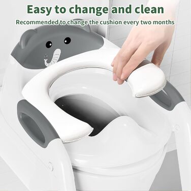 Дитяче сидіння для унітазу зі сходинками, регульоване по висоті, складне дитяче сидіння для унітазу 2 в 1 з м&39яким сидінням, сті