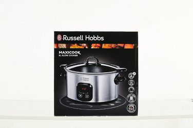 Повільноварка Russell Hobbs каструля з антипригарним покриттям 6 л XL, програмований таймер/час приготування Maxicook (3 налаштува