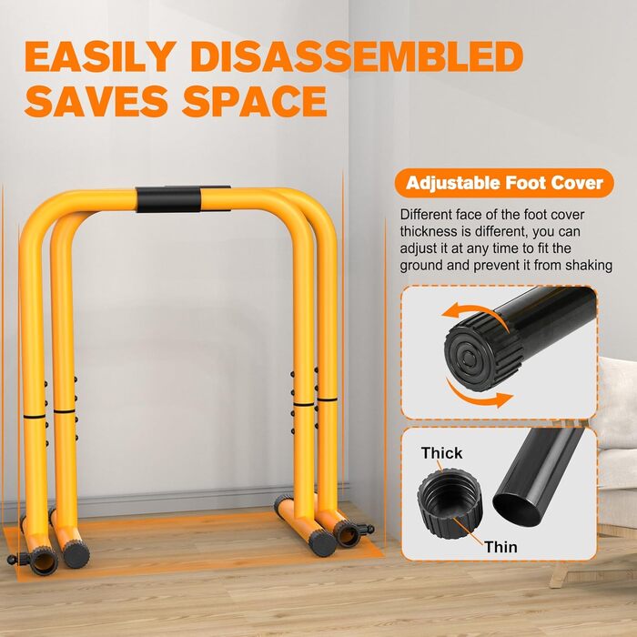 ПОЛЕГШІТЬ, ВІДНОВТЕ СВОЄ ЖИТТЯ, Станція для віджимань, турнікет, паралельні бруси, віджимання, стійка для віджимань, регульована висота, фітнес-зал, вправи, калістеніка, обладнання жовтого кольору