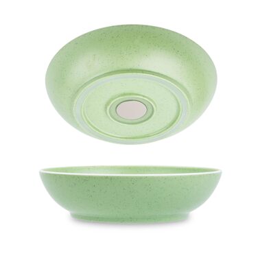 Магнітні миски для їжі silwy DOLOMIT Набір з 2 шт. Ø 20 см Магнітні пластикові миски з протиковзким кільцем Для автофургонів, кемпінгу та човнів Стійкі до ударів, легкі та не деренчать Зроблено в Німеччині, зелені