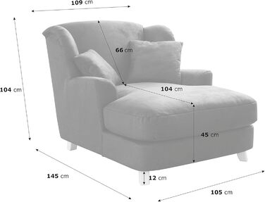 Крісло Cavadore XXL Assado / Велике м&39яке крісло з дерев&39яними ніжками та великим сидінням / Включає 2 декоративні подушки / 109 x 104 x 145 / Плоске плетіння бежевий / Плоске плетіння Linea / Linea світло-бежевий