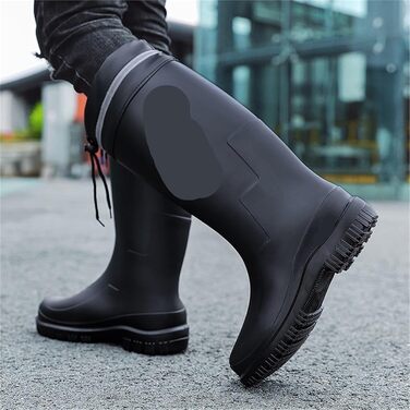 Чоловічі гумові чоботи до коліна, водонепроникні, високі, ПВХ, для риболовлі на свіжому повітрі, водне взуття, гумові чоботи для дорослих, розмір 44 EU, стиль 01