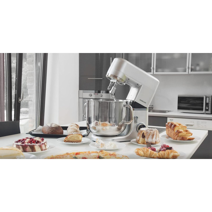 Кухонний комбайн HEINRICHS Чаша з нержавіючої сталі 1800 Вт Потужні запатентовані гачки для тіста, 8-ступінчаста багатофункціональна машина для замішування тіста з рідкокристалічним дисплеєм, Heinrich 's (12 літрів) 12 літрів XXXXL