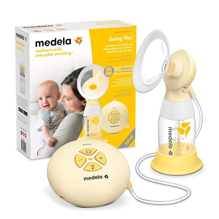 Електричний молоковідсмоктувач Medela Swing Flex Компактний дизайн З щитками для грудей PersonalFit Flex і технологією двофазного
