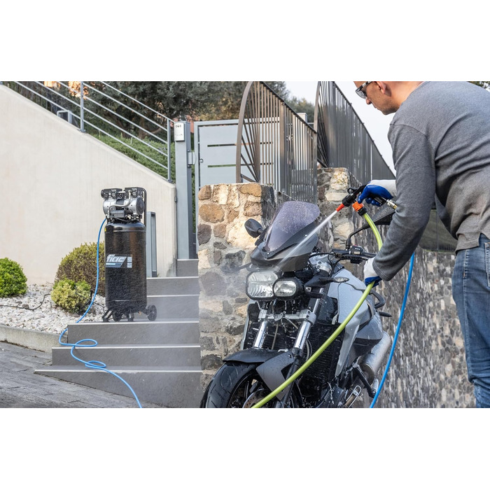 Вертикальний повітряний компресор FIAC SUPERSILENT 50V, безмасляний, максимальний тиск 8 бар, 1 к.с., бак 50 л, рівень шуму 58 дБ