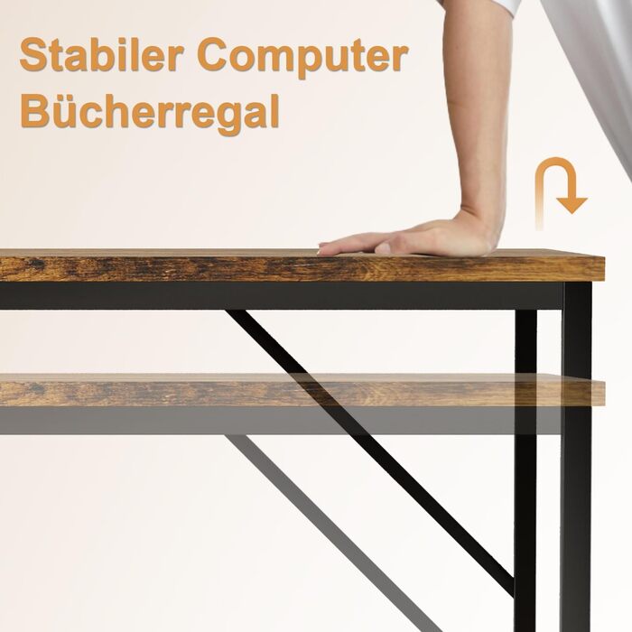 Комп'ютерний стіл Devoko 120 см з реверсивною полицею, стіл з 4-шаровим сховищем Ідеальний навчальний комп'ютерний стіл Стіл для н