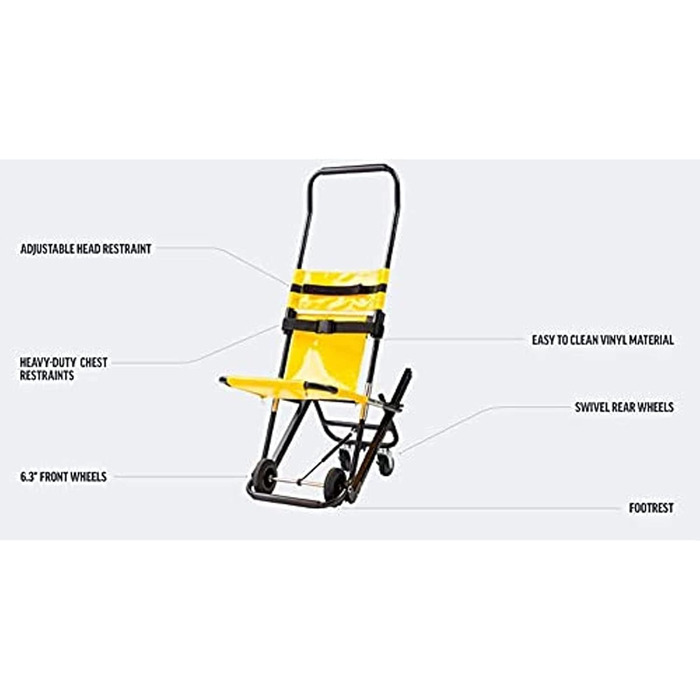 Портативне крісло-сход, Евакуаційне крісло з чохлом і кронштейном, Складаний сходовий підйомник для екстреної евакуації, Легкий алюмінієвий сходовий підйомник для швидкої допомоги, Перенесення