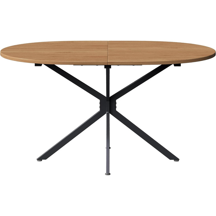 Овальний обідній стіл Merax 120x80x75,5 см, металеві ніжки, міцний стіл для 4-6 осіб, сучасний простий дизайн, колір дерева 120x80x75,5 см