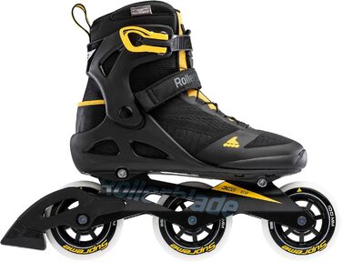 Чоловічі роликові ковзани Macroblade 100 3WD Fitness, чорно-шафраново-жовті, Performance Inline 8.5 Black,Yellow