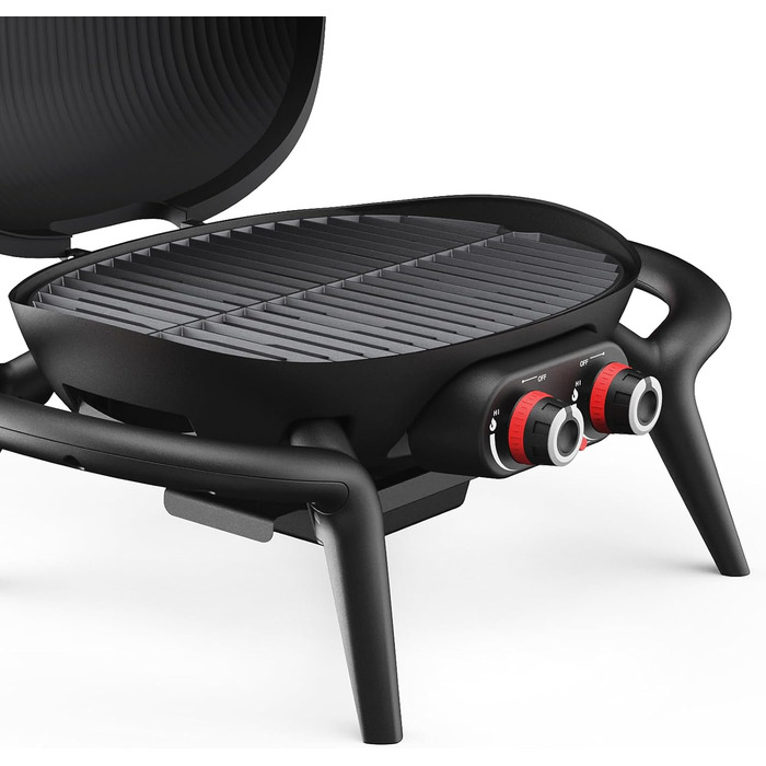 Газовий гриль TAINO KENAI, кемпінговий настільний гриль, балконний гриль, газовий, зовнішній, кухонний термометр, литий алюміній, чорний