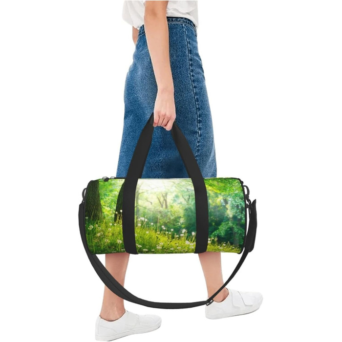 Спортивна сумка-мішок для подорожей та пляжу, з весняним природним принтом Краєвид, чорна, універсальний розмір, дорожня сумка