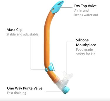 Дитячий набір для підводного плавання, силіконова маска для дайвінгу із захистом від протікання та запотівання, суха трубка, силіконовий матеріал, набір для підводного плавання для хлопчиків та дівчаток, &quotЗнайди свого Немо&quot - синій/помаранчевий