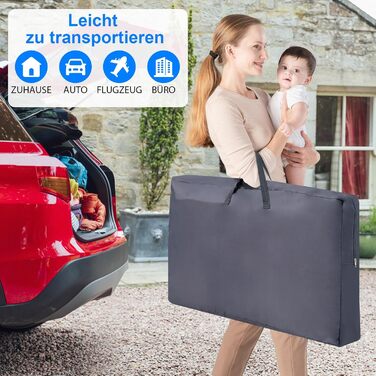 Ліжечко DREAMADE 2-в-1 Side-by-Side, дорожнє ліжечко з регульованою висотою на 5 рівнях з матрацом та колесами, колиска 86 x 63 см для дітей від народження до 9 кг, дитяче ліжечко з кутом нахилу 10 (модель 2 - темно-сірий)