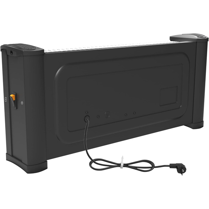 Інфрачервоний обігрівач ICQN, для приміщень площею до 9 м, 900 Вт, IP20, електричний обігрівач, кабель 135 см, обігрівач для офісу або дому, інфрачервоний обігрівач, IQ.0900.APW 54,5 x 28 x 17,2 см, чорний