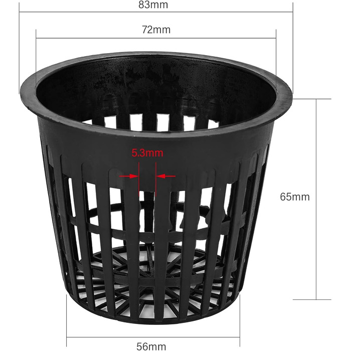 Сітчастий горщик для гідропоніки, сітчастий горщик для рослин 8 см, сітчастий горщик для гідропоніки, пластиковий сітчастий горщик для гідропоніки, кошик для водної культури, сітчастий горщик для садових рослин балконний горщик, 80 шт.