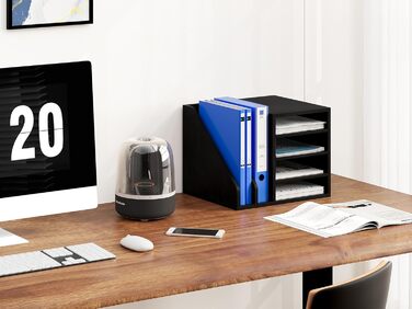 Відділення дерев&39яний органайзер для офісного столу формату A4 Тримач для документів Лоток для файлів Тримач для журналів Лоток для листів Організатор для паперових журналів, чорний, 6-