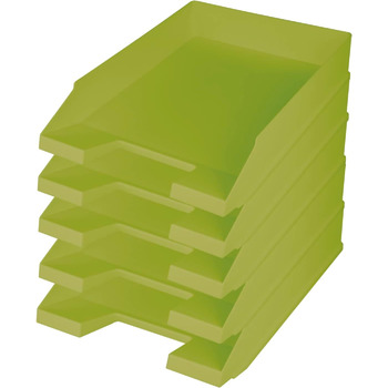 Лоток для листів із зеленим пластиком, DIN A4-C4, 5 предметів, рожевий, штабелювані лотки з переробленого пластику (10 світло-зелених), 2661628 -