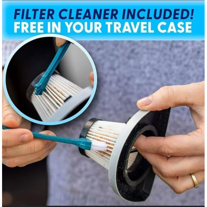 Автомобільний пилосос ThisWorx зі світлодіодним підсвічуванням - Ручний пилосос для прибирання автомобіля - 110 Вт 12 В - Адаптер