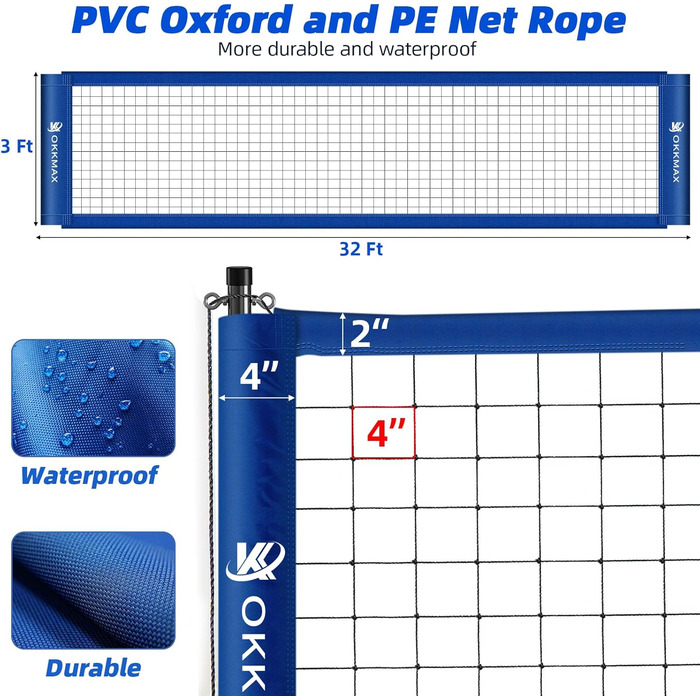 Професійний портативний комплект волейбольної сітки для вулиці (з конструкцією проти провисання, табло, регульованими стійками та повним набором аксесуарів)