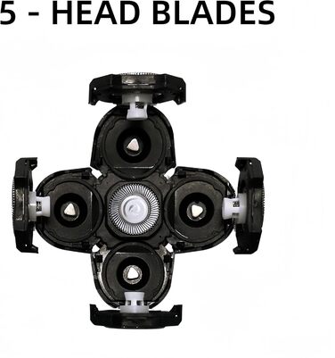 Змінні леза для бритви Freebird Head Shaver, 5 головок для гоління з лезами для лисих чоловіків, Freedom Care, для голови та обличчя, електричні головки для гоління, 1 щітка для очищення (3 шт.), 3