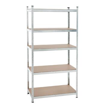 Стелаж ESTEXO, стелажі для зберігання, 21 модель на вибір, надміцні стелажі, стелажі для підвалу, стелажі для майстерні, стелажі для робочого столу, гаражні стелажі (оцинковані / 200x100x50см / 875кг)