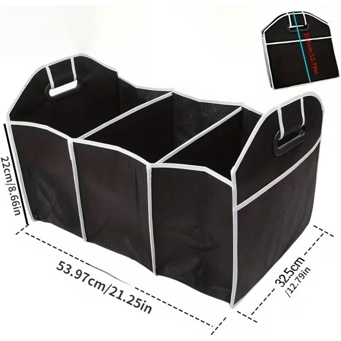 Органайзер для багажника, універсальна складана сумка для зберігання, автомобільний вантажний органайзер з 3 відділеннями, портативне рішення для зберігання речей в авто для позашляховиків, пікапів, фургонів, седанів, аксесуари для автомобілів
