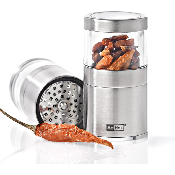 З оригінальним ріжучим блоком (без спецій), нержавіюча сталь/акрил, 206 Mini Chili and Spice Cutter VOYAGE
